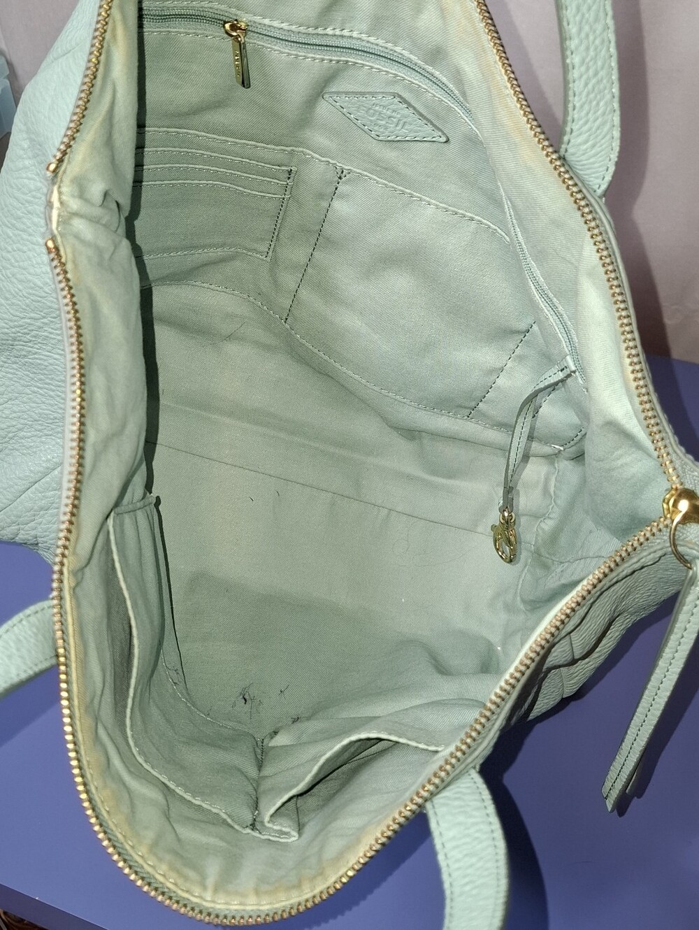 Fossil Peebled Leather Sydney Shopper Tote Bag - Picture 3 of 10